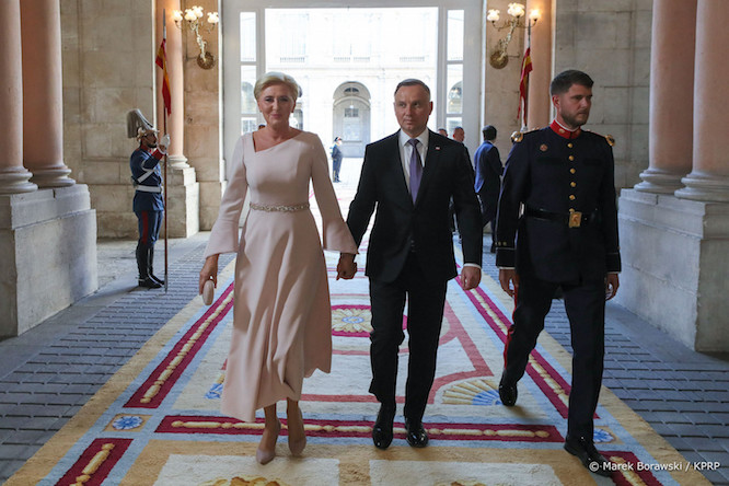 Pudelek.pl:Andrzej i Agata Dudowie zadają szyku na obiedzie u pary królewskiej Hiszpanii